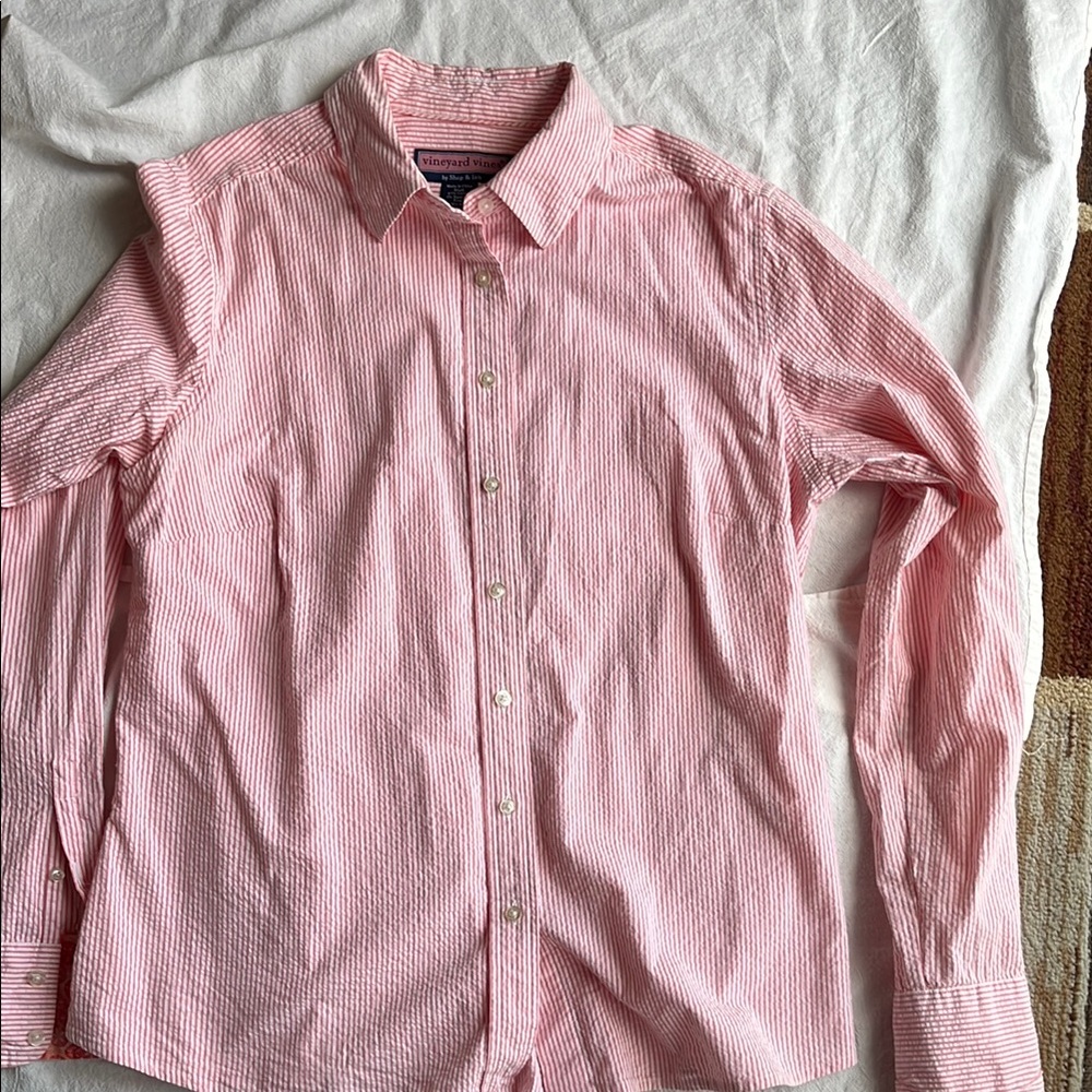 Vineyard Vines women’s pink striped shirt size 12